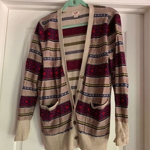 Aztec print cardigan